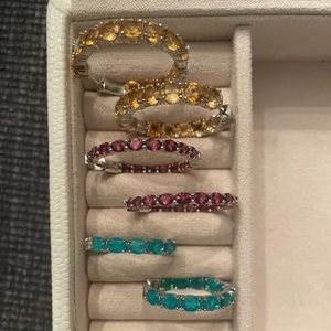 Gemstone & Sterling Silver Hoop Earring Bundle